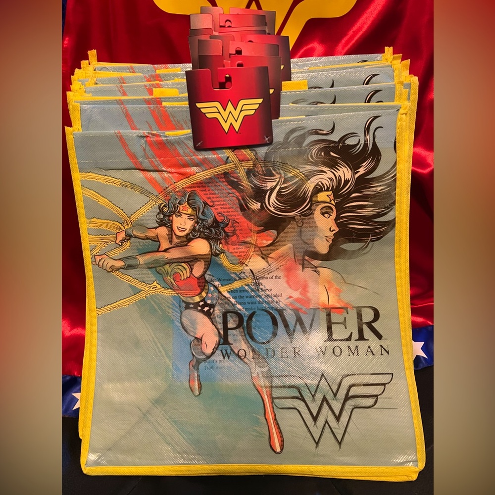 Wonder Woman Reusable Eco Shopping Tote Bag with Handles Brand New! 2-sided Bag.